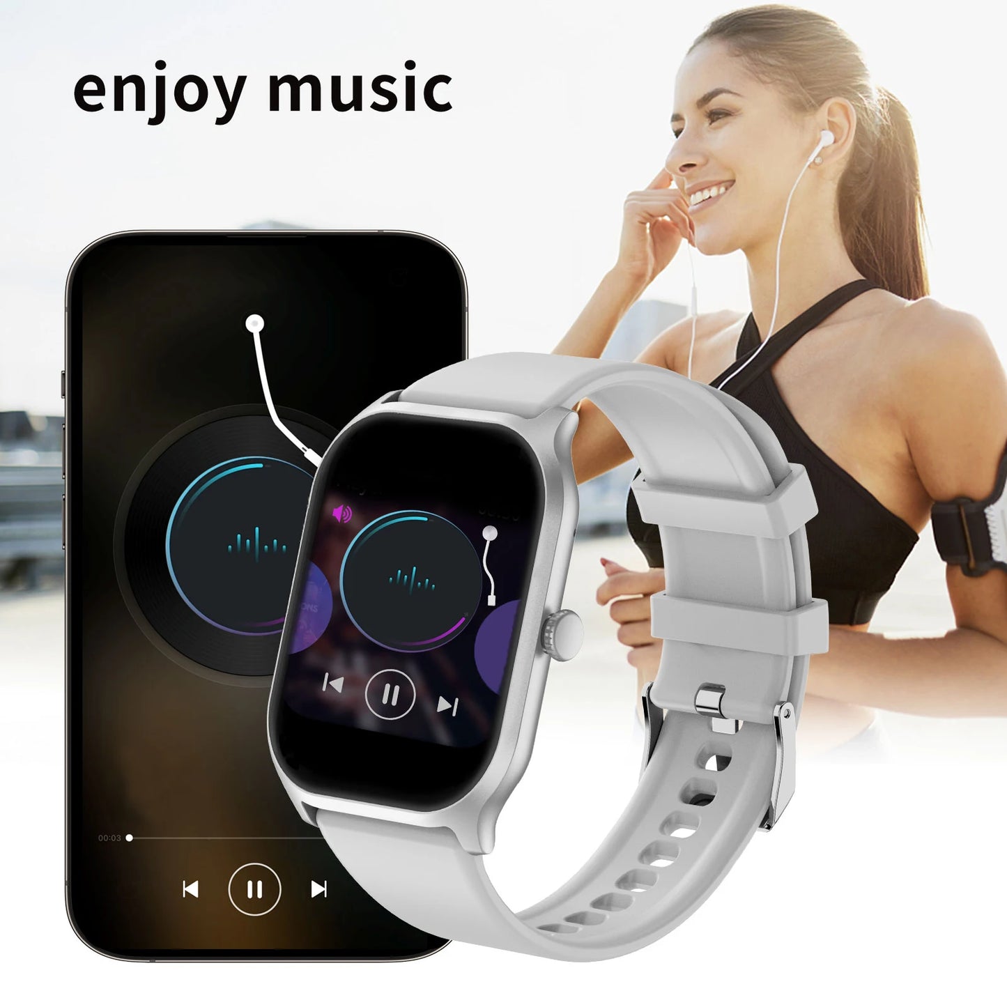 Smart watch, wireless calling /dial, multi -Sport mode,Suitable for men and women, for iPhone/Andriod