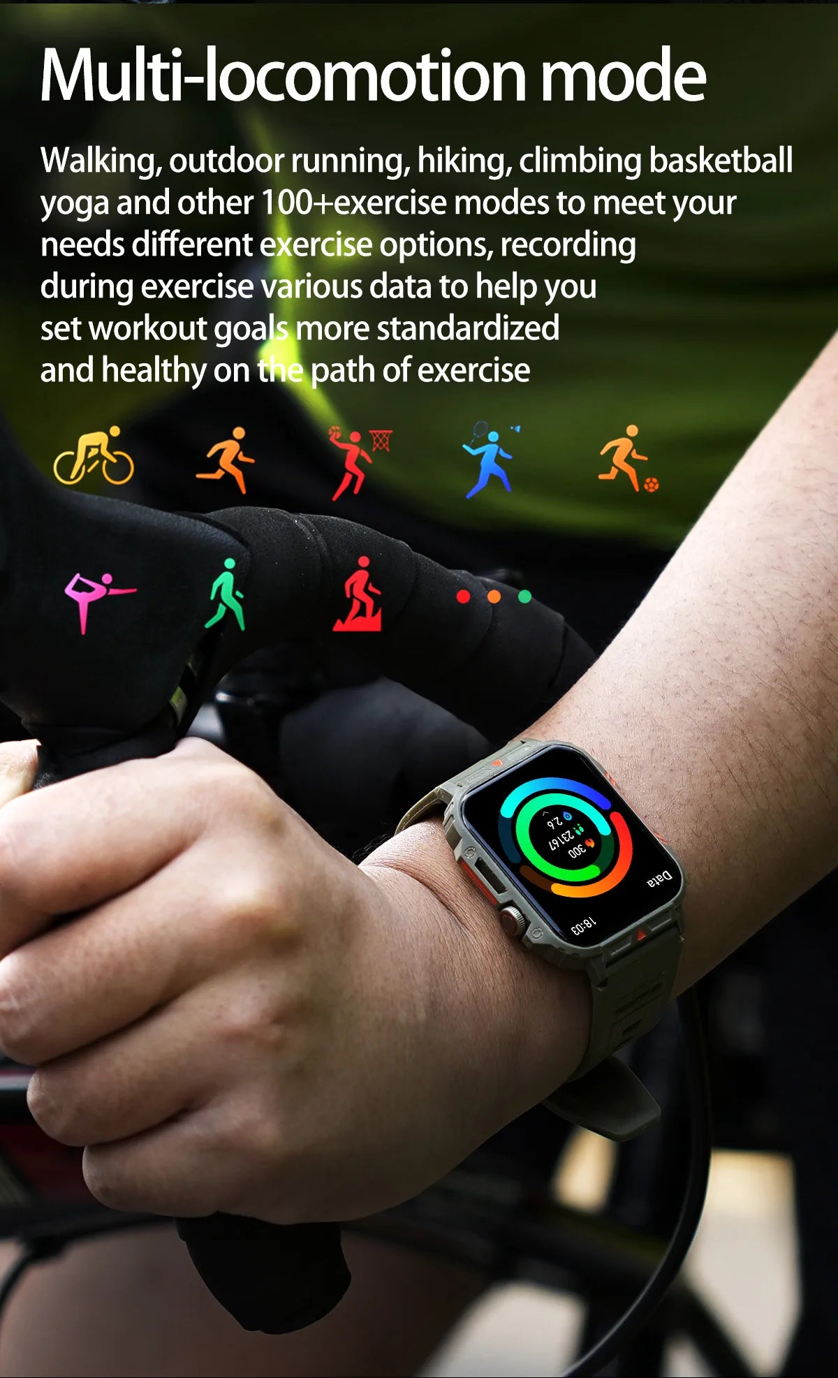 SENBONO New  Men Smart Watch 1.95inch HD Screen Bluetooth Call 24/7 Heart Rate Monitor IP68 100+ Sport Modes Smartwatch for Men