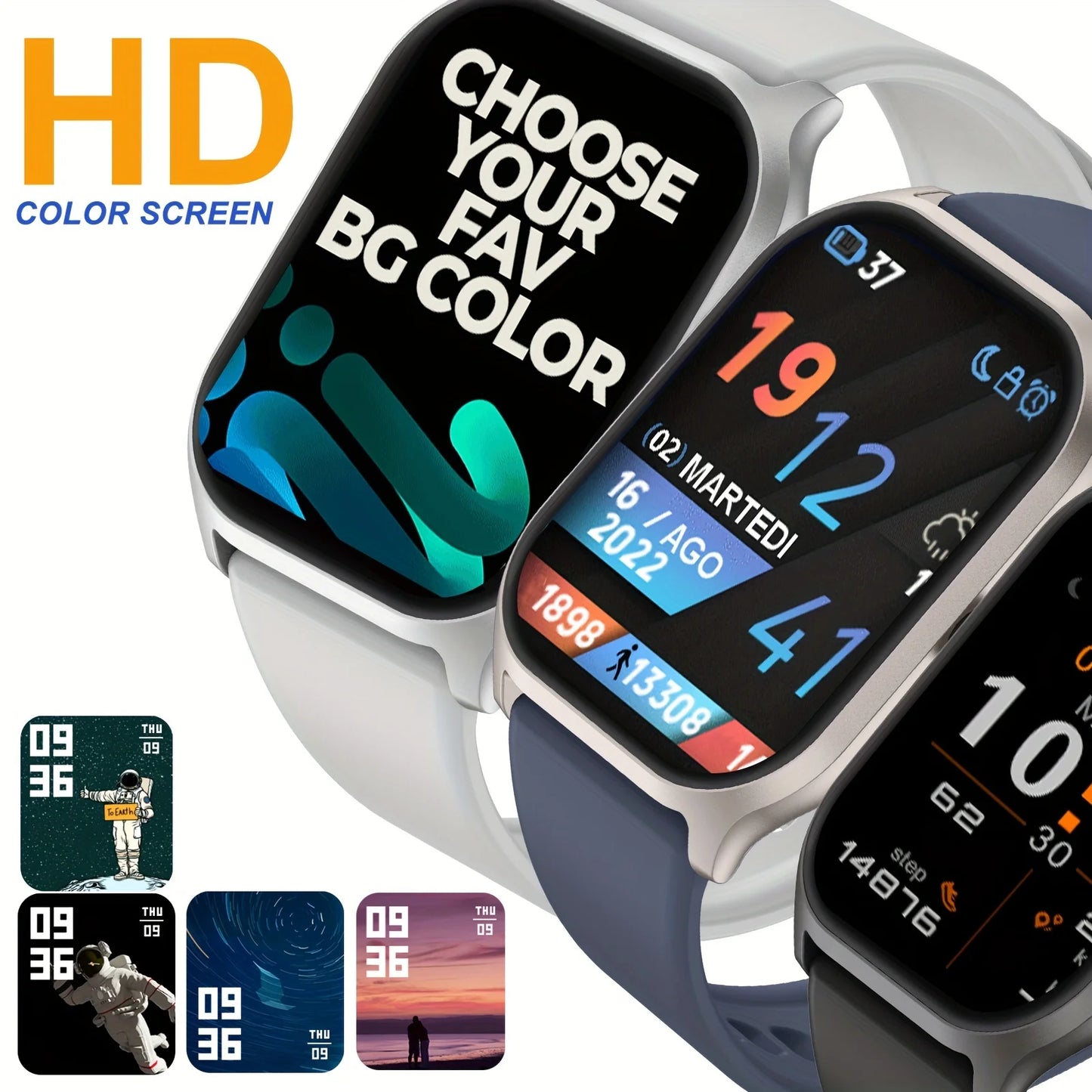 Smart watch, wireless calling/dial, multi-Sport mode, calling reminder and rejection,fitness monitoring, for iPhone/Andriod