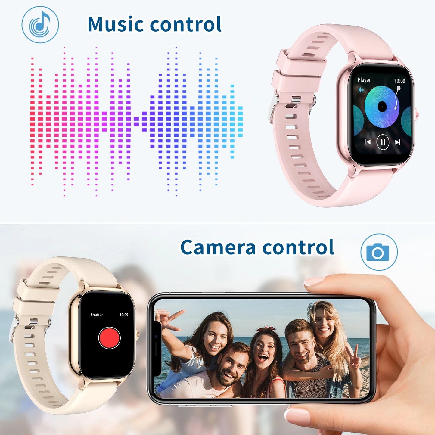 Smartwatch, Wireless Talk/Dial, Multi-Sport Mode for Men and Women, Compatible with IPhone/Andriod