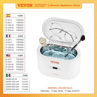 VEOVR 650ml Ultrasonic Cleaner Mini Portable Washing Machine Ultrasound Bath Sonic Cleaning Devices for Glasses Home Appliance