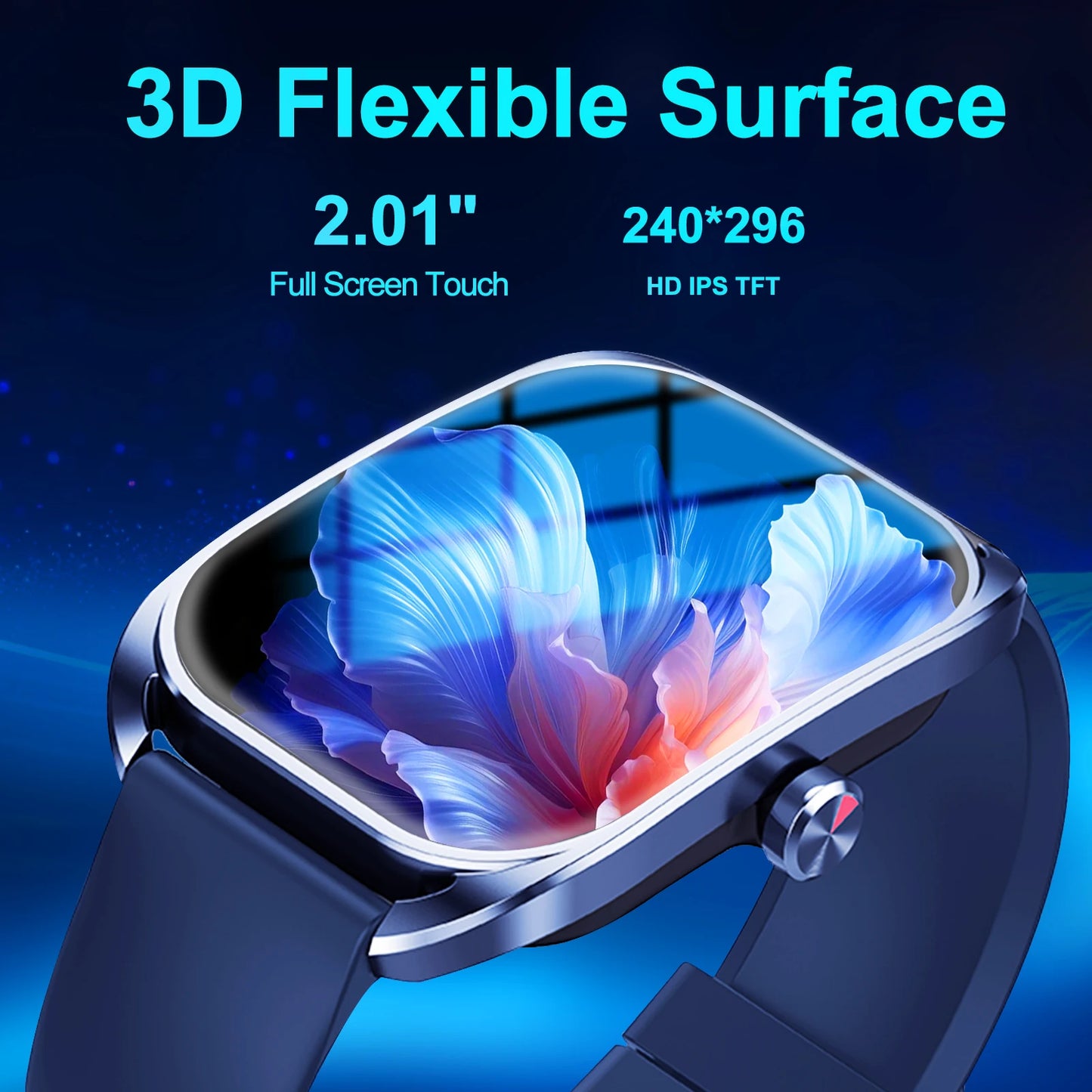 3D curved screen technology, Smart watch, wireless calling /dial,for iPhone/Andriod,sports watches