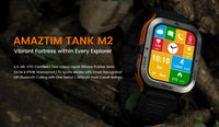 AMAZTIM TANK M2 Smart Watch For Men Military Watches IP69K 5ATM Waterproof 70 Sport Modes AI Voice Bluetooth Smartwatch Women