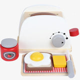 Wood Pretend Play Kitchen Role Play Game Learning Toy Simulation Toasters Bread Set for Children, Wood Pretend Play