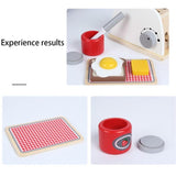 Wood Pretend Play Kitchen Role Play Game Learning Toy Simulation Toasters Bread Set for Children, Wood Pretend Play