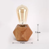 Solid Wood Decoration LED Night Light Modern Minimalist Warm Bedroom Bedside Lamp Small Table Lamp without LED Bulbs, EU Plug