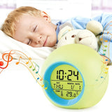 Round Color Light Gradient Alarm Clock Perpetual Calendar Clock, Round Color Light Clock