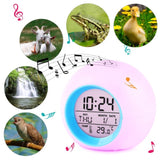 Round Color Light Gradient Alarm Clock Perpetual Calendar Clock, Round Color Light Clock