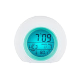 Round Color Light Gradient Alarm Clock Perpetual Calendar Clock, Round Color Light Clock