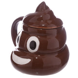 Funny Poop Ceramic Mug Cartoon Smiley Coffee Milk Mug Porcelain Water Cup with Handgrip Lid, Funny Poop Ceramic Mug  Cup