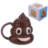 Funny Poop Ceramic Mug Cartoon Smiley Coffee Milk Mug Porcelain Water Cup with Handgrip Lid, Funny Poop Ceramic Mug  Cup