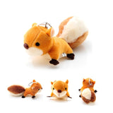 Squirrel Plush Toy Stuffed Animal Keychain Doll Key Ring Bag Pendant with Sucker Plush Keychains Toys (Brown), Squirrel