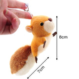 Squirrel Plush Toy Stuffed Animal Keychain Doll Key Ring Bag Pendant with Sucker Plush Keychains Toys (Brown), Squirrel