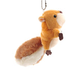 Squirrel Plush Toy Stuffed Animal Keychain Doll Key Ring Bag Pendant with Sucker Plush Keychains Toys (Brown), Squirrel