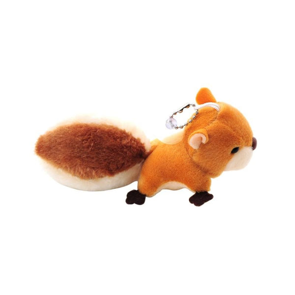 Squirrel Plush Toy Stuffed Animal Keychain Doll Key Ring Bag Pendant with Sucker Plush Keychains Toys (Brown), Squirrel