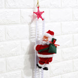 Santa Claus Climb The ladder Electric Plush Toys Stuffed Electronic Music Animal Doll Christmas Toy, Santa Claus