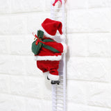 Santa Claus Climb The ladder Electric Plush Toys Stuffed Electronic Music Animal Doll Christmas Toy, Santa Claus