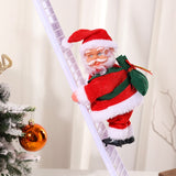 Santa Claus Climb The ladder Electric Plush Toys Stuffed Electronic Music Animal Doll Christmas Toy, Santa Claus