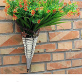 Wall Wicker Hanging Rttan Vase Basket Farm Decoration, Random Color Delivery, Hanging Rttan Vase