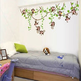 Removable Wall Sticker Decals Mural Jungle Nursery Monkey Home Decor, Monkey