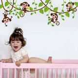 Removable Wall Sticker Decals Mural Jungle Nursery Monkey Home Decor, Monkey