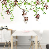 Removable Wall Sticker Decals Mural Jungle Nursery Monkey Home Decor, Monkey