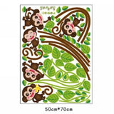 Removable Wall Sticker Decals Mural Jungle Nursery Monkey Home Decor, Monkey