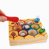 Wooden Beehive Games Montessori Early Childhood Education Color Cognition Toy