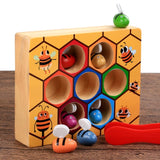 Wooden Beehive Games Montessori Early Childhood Education Color Cognition Toy