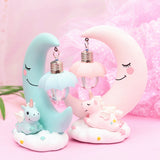 Moon Resin Cartoon Romantic Bedroom Decor Night Lamp Baby Kids Birthday Xmas Gift, Blue, Pink