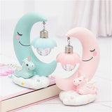 Moon Resin Cartoon Romantic Bedroom Decor Night Lamp Baby Kids Birthday Xmas Gift, Blue, Pink