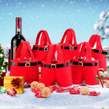 Santa Claus Suspenders Pants Candy Bottle Gift Bag Decoration, Santa Claus Bottle Bag