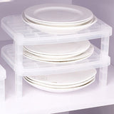 Tableware Dish Stacking Drain Rack Translucent Plastic Kitchen Storage Rack