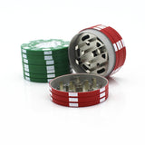 Small Chip Poker Cigarette Crusher Zinc Alloy 3 Layer Metal Grinder Random Color Delivery, Small Grinder