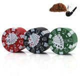 Small Chip Poker Cigarette Crusher Zinc Alloy 3 Layer Metal Grinder Random Color Delivery, Small Grinder