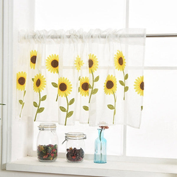 Simple Daisy Half Curtain Balcony Bedroom Curtain Light Curtain, Balcony Bedroom Curtain