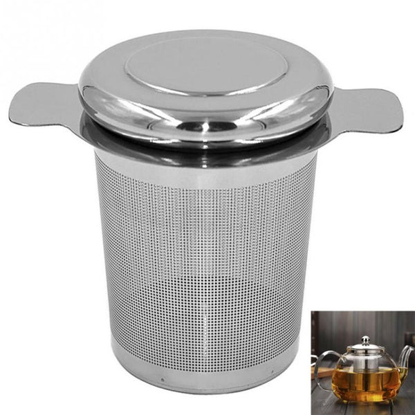 Tea Infuser Stainless Steel with Lid as Drip Tray Tea Strainer, Stainless Steel Tea Infuser