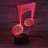 Music Note 3D Visual Light Touch Colorful Changing Decorative Table Lamp LED Night Light