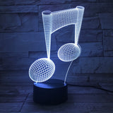 Music Note 3D Visual Light Touch Colorful Changing Decorative Table Lamp LED Night Light