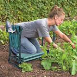 Garden Knee Pads with Handle Folding Stainless Steel Garden Stool with Cushions, Stool with Bag