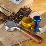 Stainless Steel Coffee Machine Filter Bracket Coffee Bottomless Wooden Handle, Coffee Machine Filter