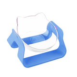 Transparent Water Cat Bowl Holder Dog Food Basin Oblique Mouth Adjustable Pet Bowl, Blue, White, Green