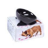 Pet Dog Ceramic Universal Non-slip Food Bowl Feeder, White Bowl + Orange Mat, White Bowl + Red Mat, Black Bowl + Black Mat