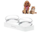 Pet Inclined Mouth Anti-tipping Dog and Cat Plastic Bowl Water Dispenser, Single Bowl, Double Bowl