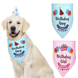 Pet Birthday Saliva Towel Double Cotton Triangle Scarf, Double Cotton Triangle Scarf