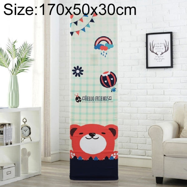 Simple Vertical Cabinet Type All Inclusive Air Conditioning Fabric Dust Cover, 170x50x30cm Dark Grid Bear