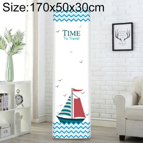 Simple Vertical Cabinet Type All Inclusive Air Conditioning Fabric Dust Cover, 170x50x30cm Sailboat