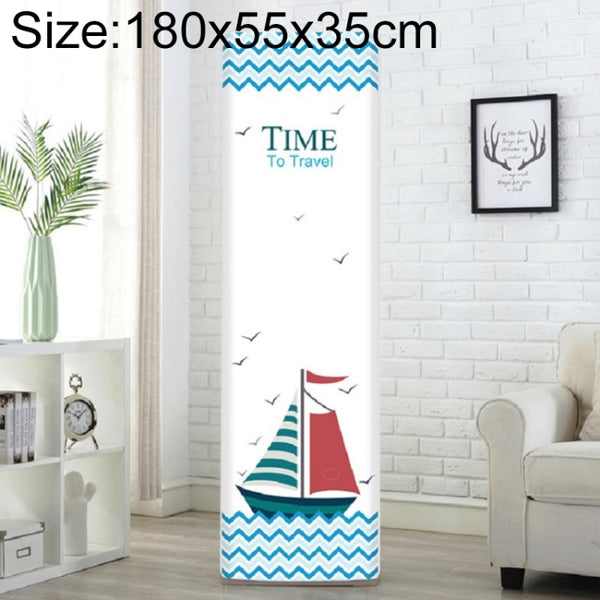 Simple Vertical Cabinet Type All Inclusive Air Conditioning Fabric Dust Cover, 180x55x35cm Sailboat