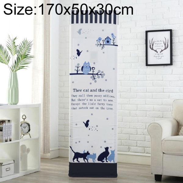 Simple Vertical Cabinet Type All Inclusive Air Conditioning Fabric Dust Cover, 170x50x30cm Cat and Bird