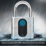 USB Rechargeable Door Lock Fingerprint Padlock Quick Unlock Security Keyless Smart Metal Lock, Keyless Smart Metal Lock